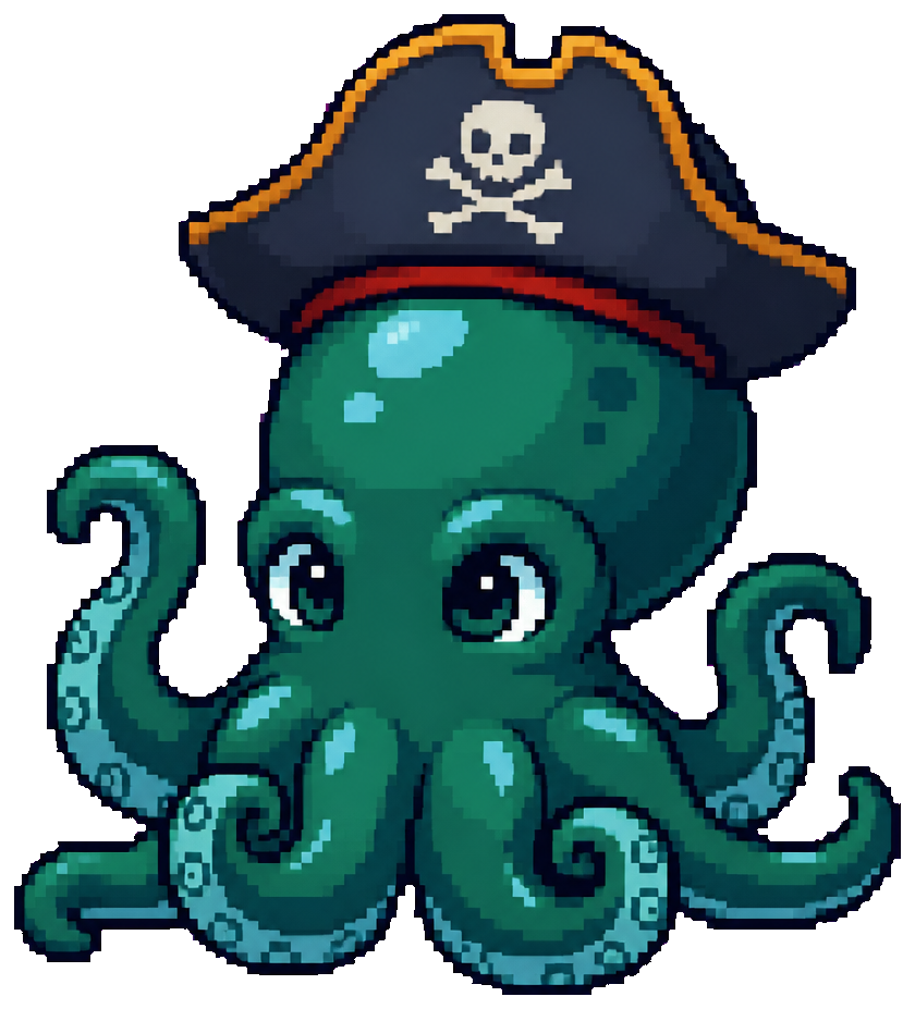 Octopus wearing the Pirate's hat